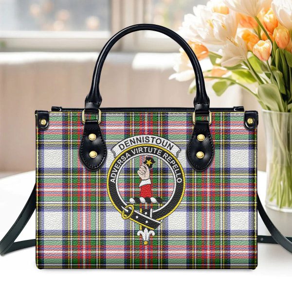 Dennistoun Tartan Crest Leather Handbag Online