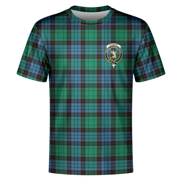 Stewart Old Ancient Tartan Crest T-shirt Hot on Sale