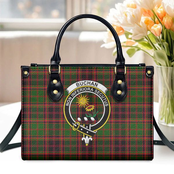 Buchan Modern Tartan Crest Leather Handbag Sale