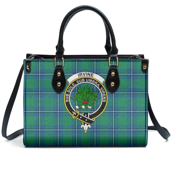 Irvine Ancient Tartan Crest Leather Handbag For Cheap - Image 2