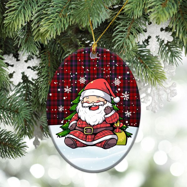 Kelly of Sleat Red Tartan Christmas Ceramic Ornament - Scottish Santa Style on Sale - Image 3