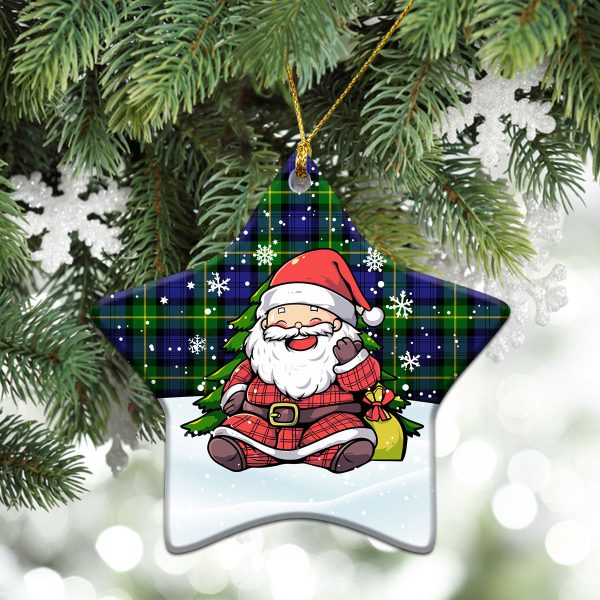 Gordon Modern Tartan Christmas Ceramic Ornament - Scottish Santa Style Supply - Image 4
