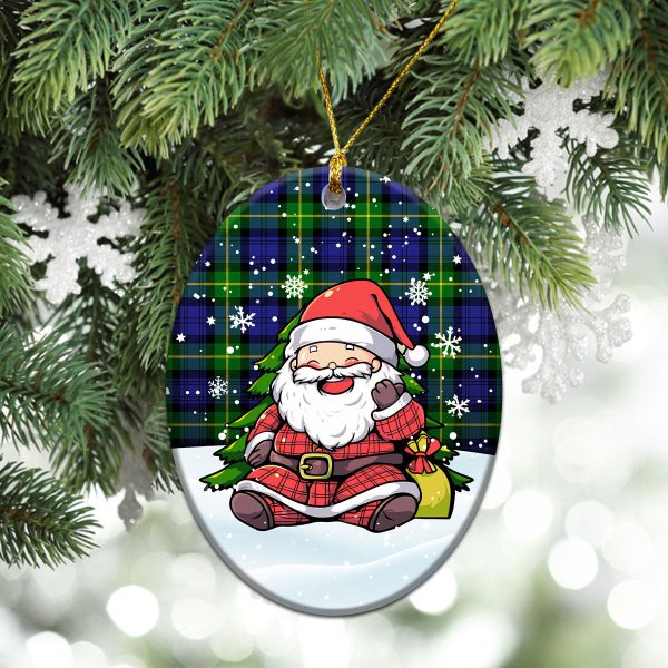 Gordon Modern Tartan Christmas Ceramic Ornament - Scottish Santa Style Supply - Image 3