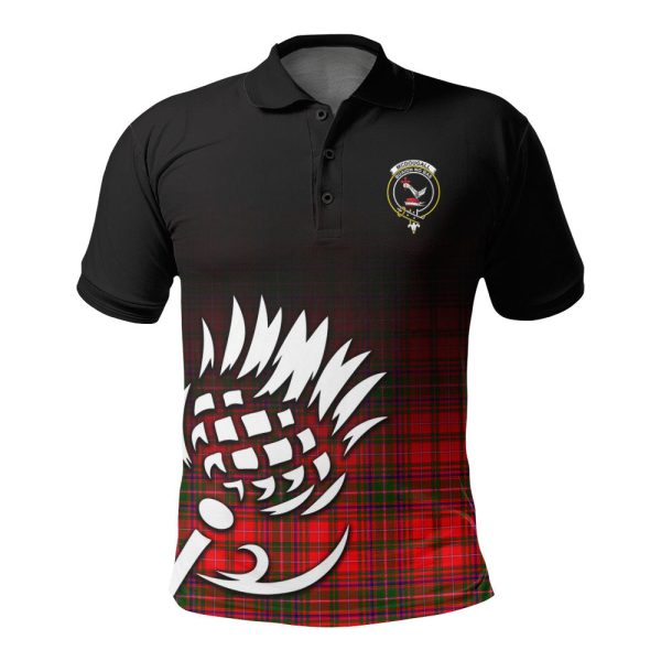 McDougall Modern Tartan Crest Polo Shirt - Thistle Black Style Online now