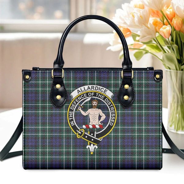 Allardice Tartan Crest Leather Handbag Discount